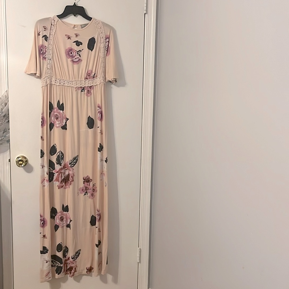 ASOS MATERNITY Pink Floral Maxi Dress Size 10
